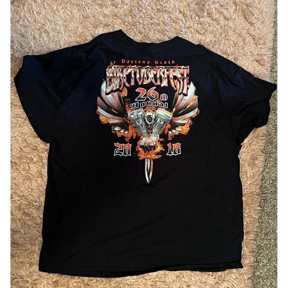 NWOT 2018 Biketoberfest 26th Annual Biker Daytona Beach Mens 3XL Gilman Tshirt - Picture 2 of 8